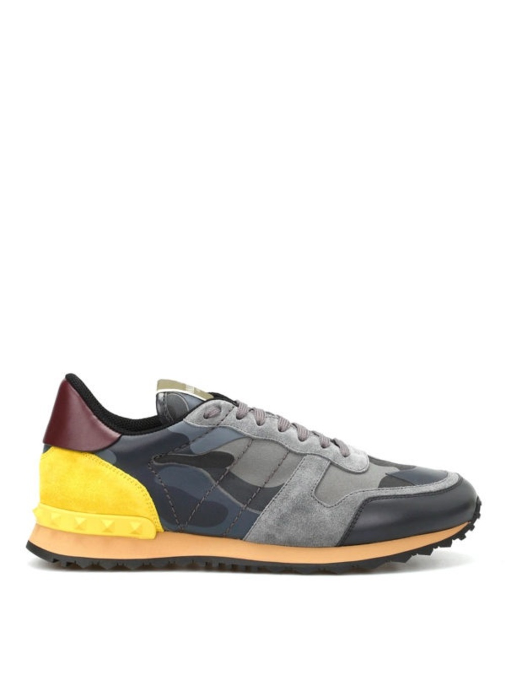 Valentino Rockrunner Camo Sneaker Leather & Suede Size 38